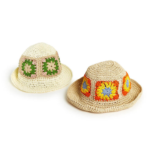 Blossom Raffia Crochet Bucket Hat