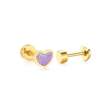 Load image into Gallery viewer, Nora Heart Screwback Studs