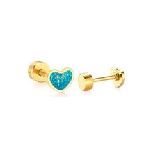 Load image into Gallery viewer, Nora Heart Screwback Studs