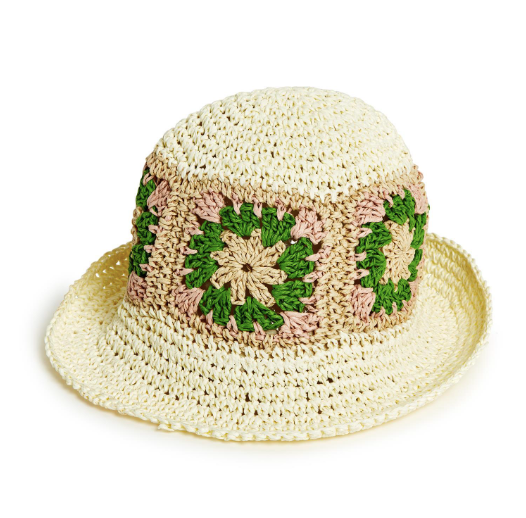 Blossom Raffia Crochet Bucket Hat