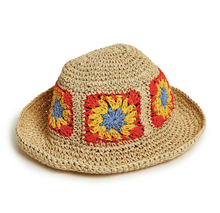 Load image into Gallery viewer, Blossom Raffia Crochet Bucket Hat