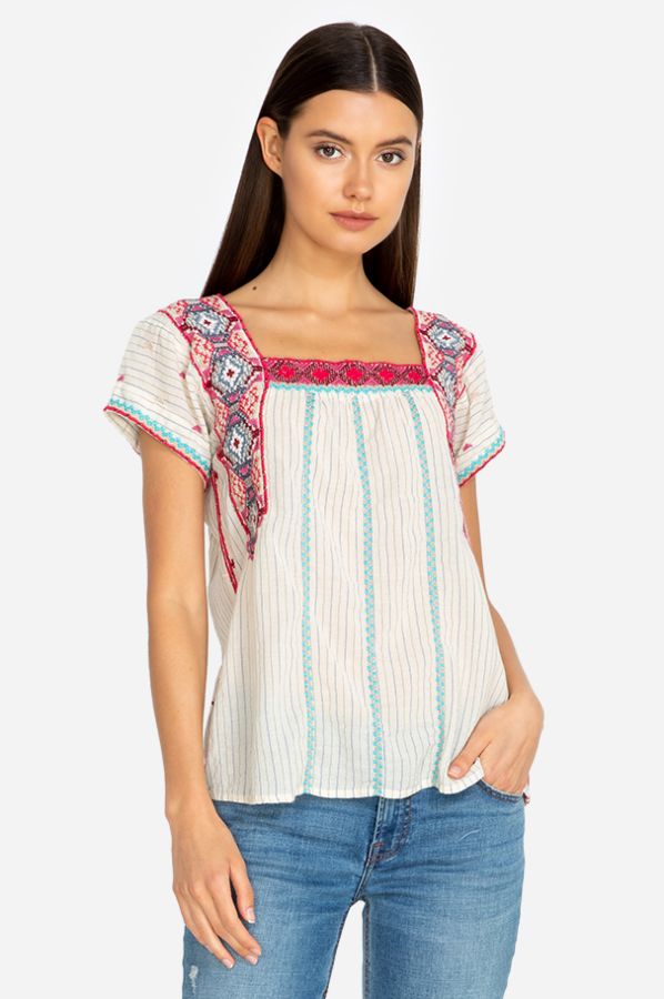 cropped peasant blouse