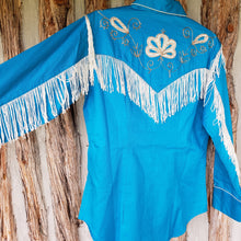 Load image into Gallery viewer, Rockmount Women&#39;s Turquoise Fringe Embroidered Western Shirt